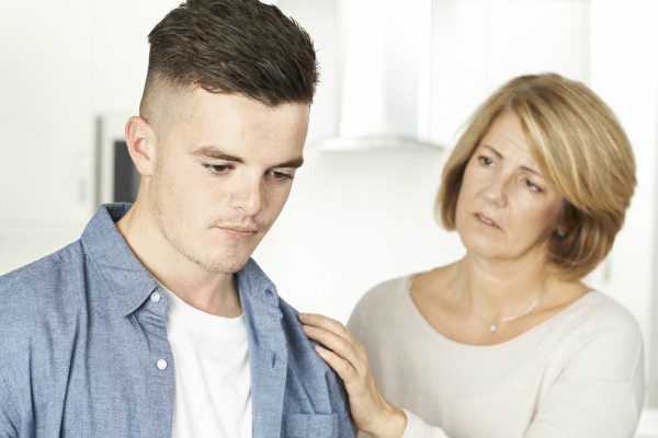 Mother with autistic son